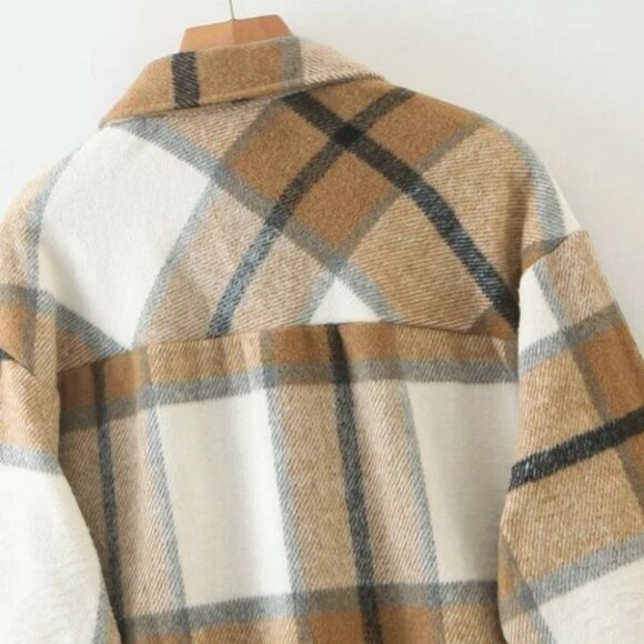 Plaid Flap Pocket detailed button down Overshirt - Picture 16 of 16